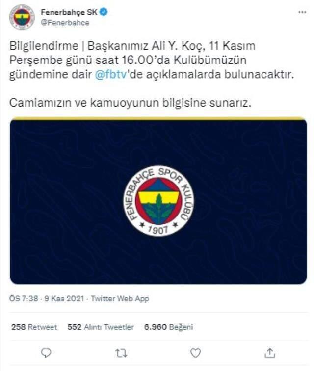 İstifaya davet edilen Ali Koç'tan birinci hareket geldi! FB TV'ye çıkıyor