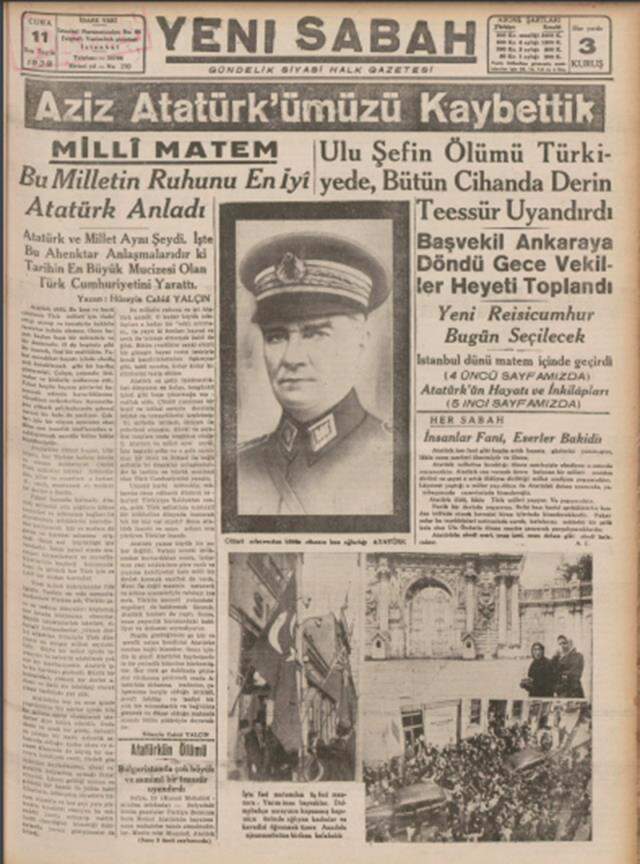 10 Kasım 1938 gazete manşetleri! Atatürk'ün ölümü gazete manşetlerine nasıl yansıdı?