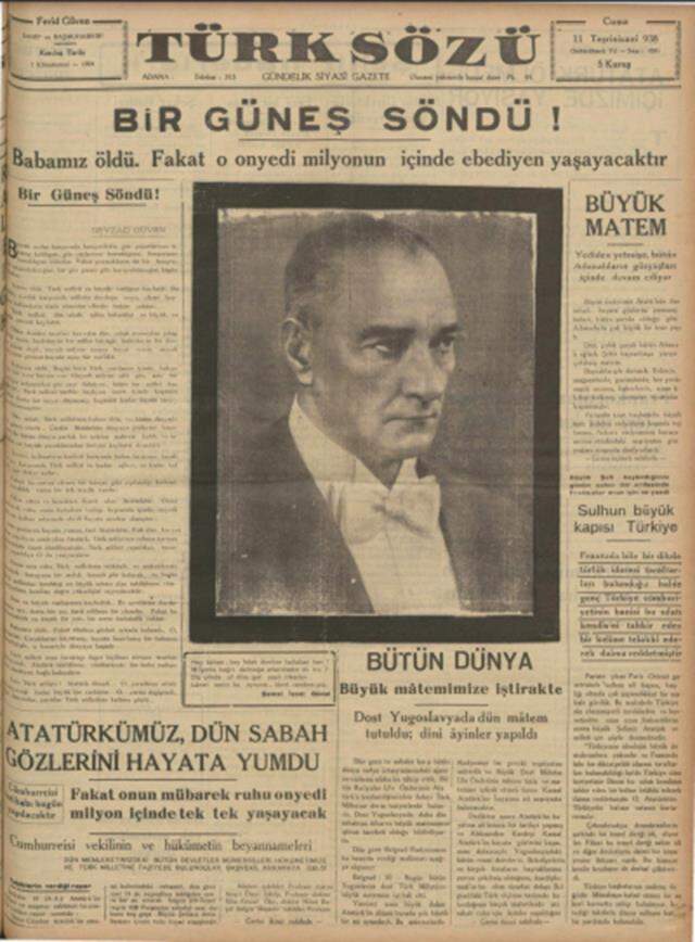 10 Kasım 1938 gazete manşetleri! Atatürk'ün ölümü gazete manşetlerine nasıl yansıdı?
