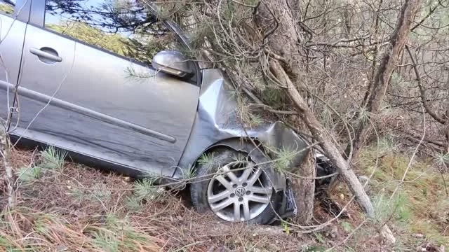 Ağaca çarpan otomobildeki 6 kişi yaralandı