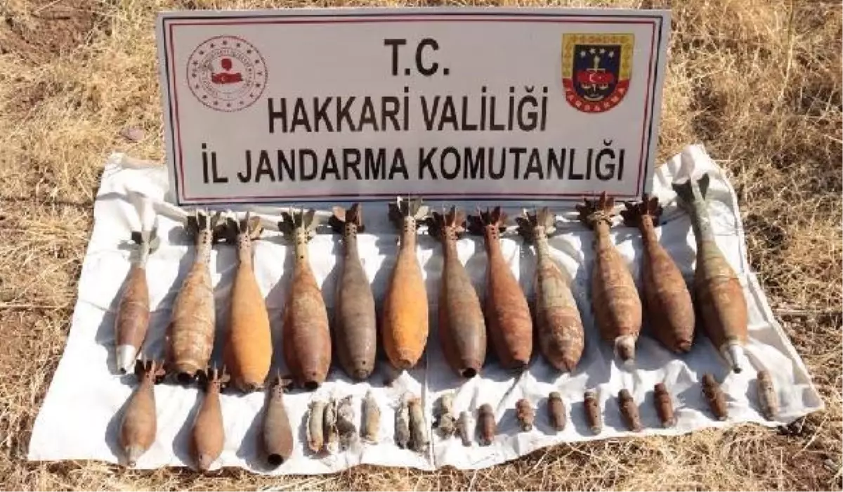 Hakkari kırsalında PKK'lı teröristlerin havan mühimmatı ele geçirildi