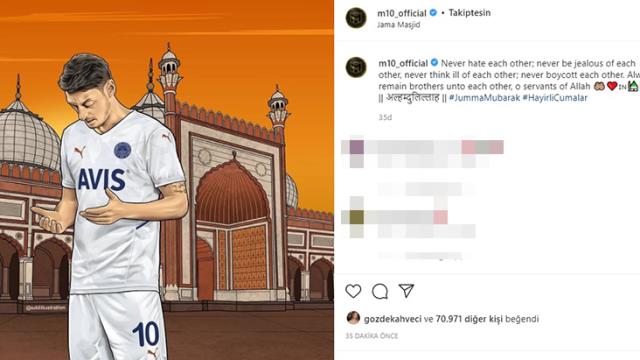 Ali Koç'un "Fenerbahçe'ye odaklan" diye uyardığı Mesut'tan manidar Cuma paylaşımı