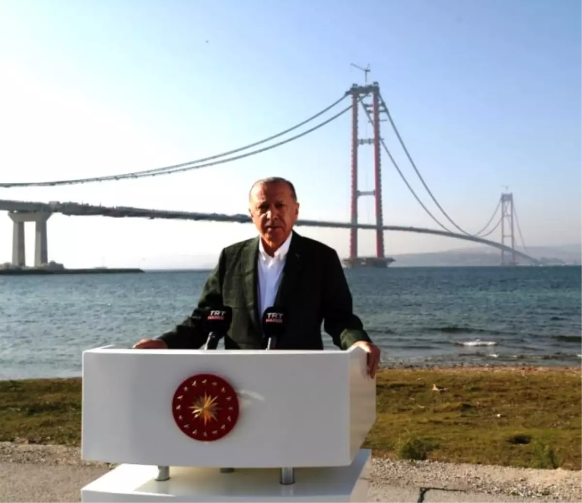 Cumhurbaşkanı Erdoğan, 1915 Çanakkale Köprüsü Son Tabliye Montaj Töreni'ne katılarak konuşma yaptı