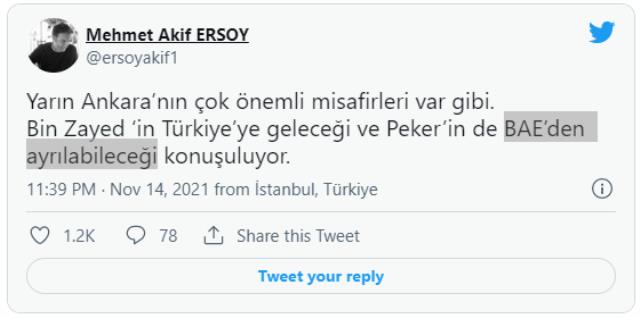 Veliaht Prens bin Zayed'in Türkiye ziyaretinin ardından Sedat Peker'in BAE'den ayrılacağı iddia edildi