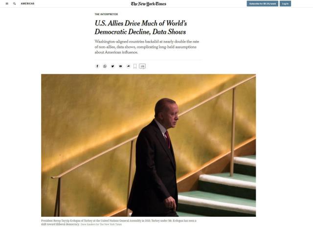 ABD'li New York Times tekrar algı peşinde! Bu sefer de Cumhurbaşkanı Erdoğan'ın BM fotoğrafını paylaştılar