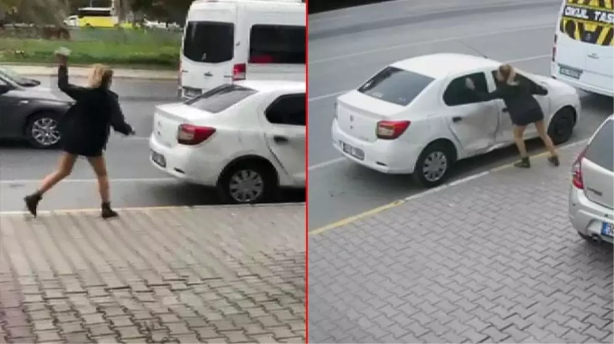 Sakinleştirmek mümkün olmadı! Eşiyle tartışan kadın, öfkesini otomobilinden çıkardı