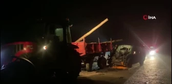 Son dakika haberleri... Hafif ticari araç traktöre arkadan çarptı: 3'ü çocuk 9 yaralı