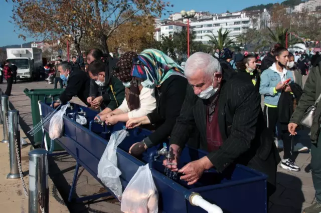 Zonguldak'taki festivalde 15 ton hamsi dağıtıldı