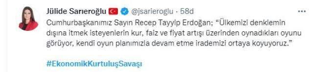 Cumhurbaşkanı Erdoğan'ın 'Ekonomik Kurtuluş Savaşı' benzetmesi sosyal medyada gündem oldu Cumhurbaşkanı Erdoğan'ın 'Ekonomik Kurtuluş Savaşı' benzetmesi sosyal medyada gündem oldu