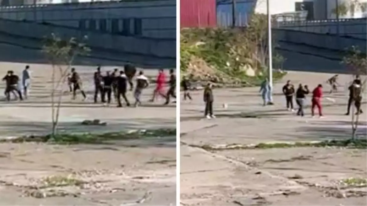 Yabancı uyruklu iki grup İstanbul'un göbeğinde birbirine girdi, ortalık savaş alanına döndü