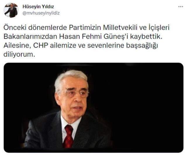 Eski İçişleri Bakanı Hasan Fehmi Güneş yaşamını yitirdi Eski İçişleri Bakanı Hasan Fehmi Güneş yaşamını yitirdi
