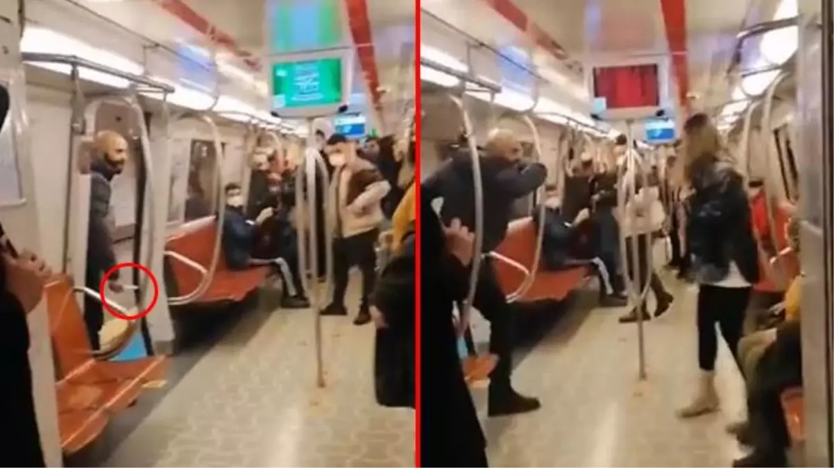 Kadıköy metrosunda dehşet! Kadın yolcuya küfürler savurup bıçakla saldırdı