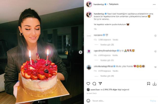 Hande Erçel doğum günü pozlarını paylaştı, takipçileri beğeni butonunu çökertti