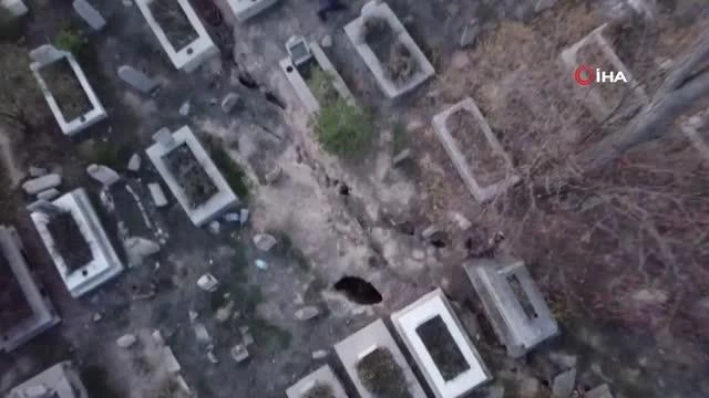 Afyonkarahisar'ın o ilçesindeki mezarlık ve evlerde ürküten görüntü