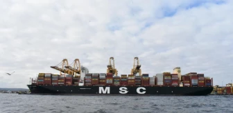 Dev konteyner gemisi 'MSC Samar' Tekirdağ'dan ayrıldı