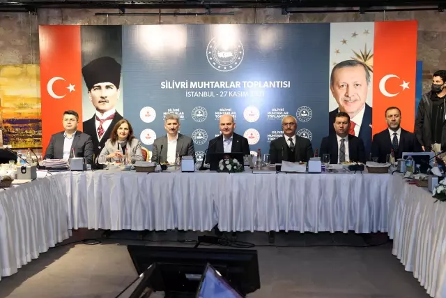 İÇİŞLERİ BAKANI SOYLU, ÇATALCA'DA MUHTARLARLA BİR ARAYA GELDİ