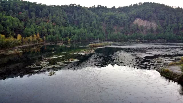 (DRONE) Ceyhan Nehri çevresinde sonbaharın renkleri hakim oldu