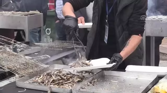 Festivalde vatandaşlara 5 ton ızgara hamsi ikram edildi