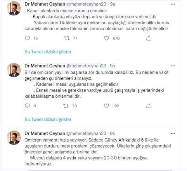 Passengers Flying From Turkey Created Panic The Prof Dr Said Ceyhan Listed Suggestions Of Immediate Solution By Saying Omicron Is Spreading Fast