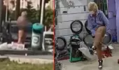 Yaptıklarına kimse anlam veremedi! Çöpleri devirdi, kıyafetlerini çıkarıp ilginç hareketler yaptı