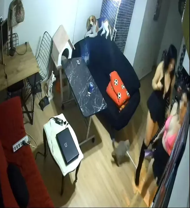 Çilingirle girdikleri evde ne var ne yok çalan dekolteli hırsızlar kamerada