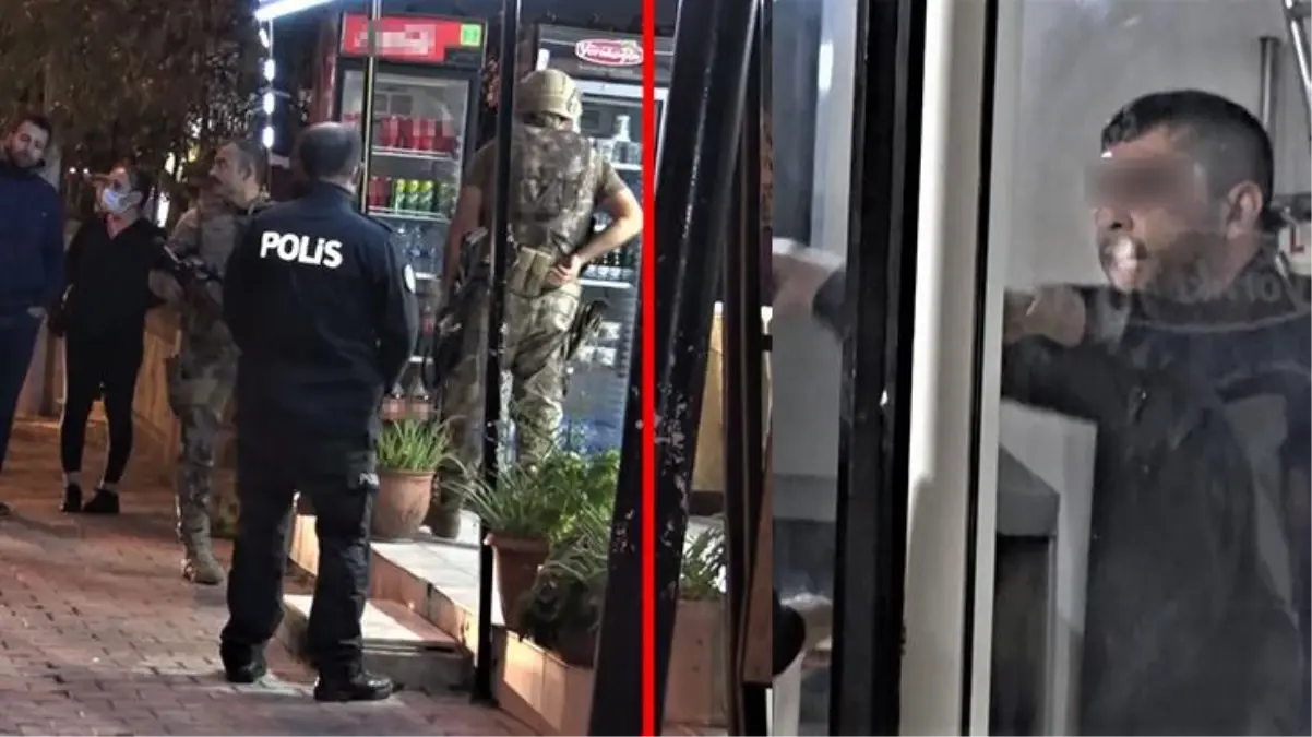 Döner bıçağıyla restorana girip kendini içeriye kilitleyen şahıs ikna sırasında ayağına savcı istedi