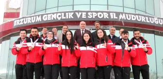 Milli curlingciler, Erzurum Gençlik ve Spor İl Müdürü Öztürk'ü ziyaret etti