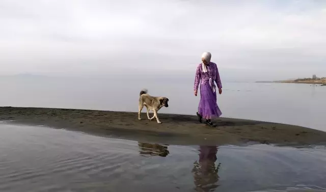 Van Gölü'nün üzerinden yürüdüler