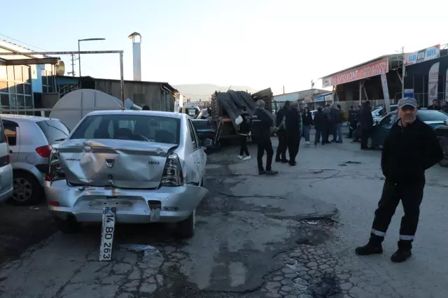 Freni boşalan kamyonun 5 araca çarptığı kazada 1 kişi yaralandı