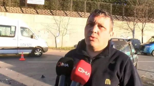 ESENYURT'TA ÇARPIŞAN İKİ ARACIN ARASINDA KALMAKTAN SON ANDA KURTULDU
