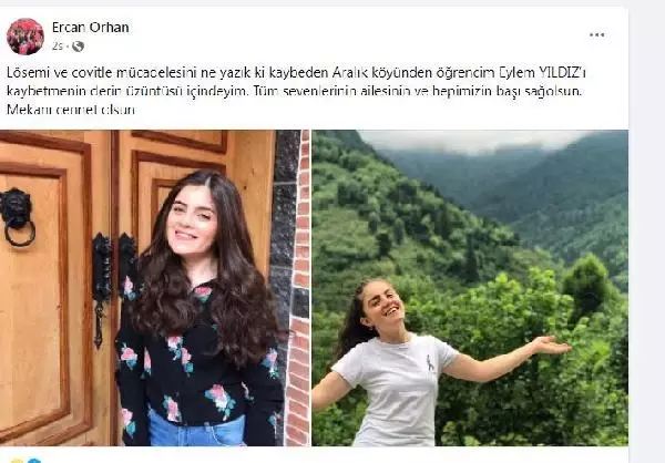 Lösemi tanısı konulduktan 5 gün sonra koronavirüse yakalanan Eylem, yaşamını yitirdi