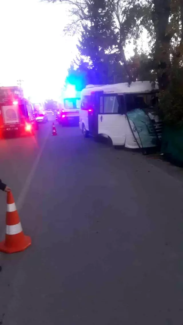 Okul servisi ağaca çarptı: 8 yaralı