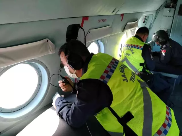 En önemli ulaşım ağı güzergahına havadan denetim