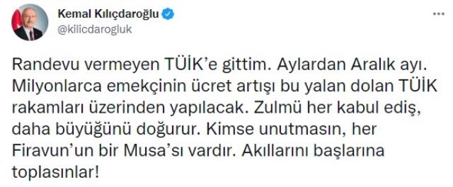 Son Dakika: Bilgi almak için TÜİK'e giden CHP Genel Başkanı Kemal Kılıçdaroğlu içeri alınmadı