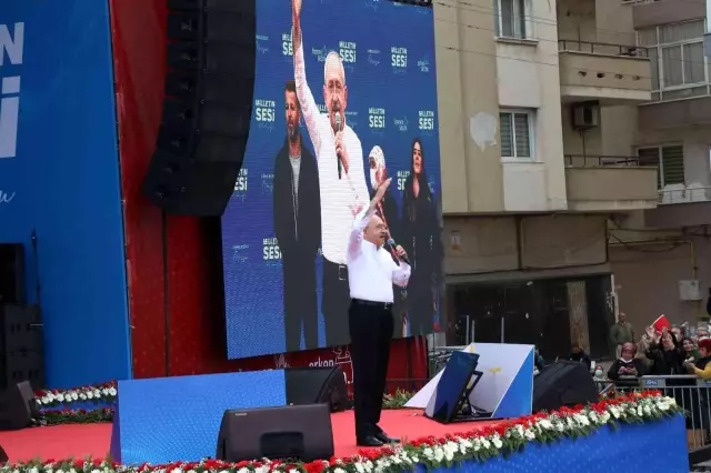 CHP Genel Başkanı Kemal Kılıçdaroğlu, partisinin 'Milletin Sesi' mitingleri kapsamında Mersin Mitingine katıldı