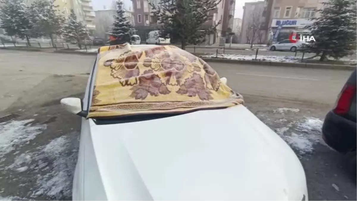 Erzurum eksi 12 dereceyi gördü, şadırvanlar, ağaçlar ve duraklar buz tuttu