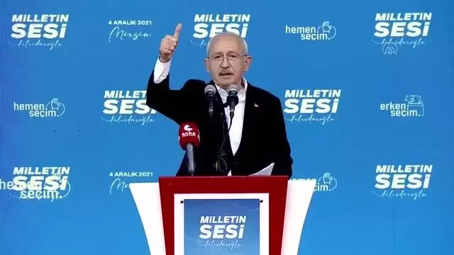 CHP Genel Başkanı Kemal Kılıçdaroğlu, partisinin 'Milletin Sesi' mitingleri kapsamında Mersin Mitingine katıldı