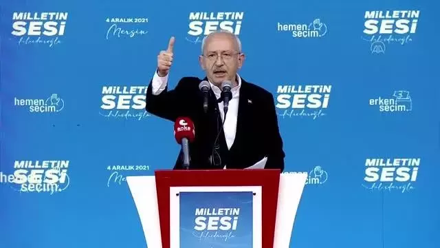 CHP Genel Başkanı Kemal Kılıçdaroğlu, partisinin 'Milletin Sesi' mitingleri kapsamında Mersin Mitingine katıldı