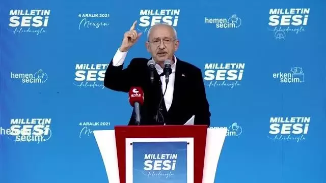 CHP Genel Başkanı Kemal Kılıçdaroğlu, partisinin 'Milletin Sesi' mitingleri kapsamında Mersin Mitingine katıldı