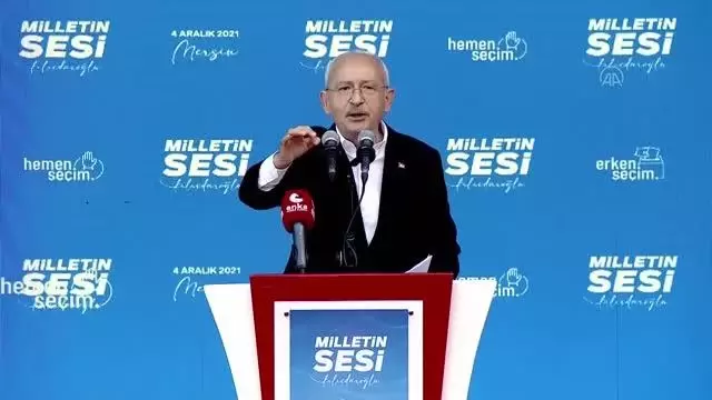 CHP Genel Başkanı Kemal Kılıçdaroğlu, partisinin 'Milletin Sesi' mitingleri kapsamında Mersin Mitingine katıldı
