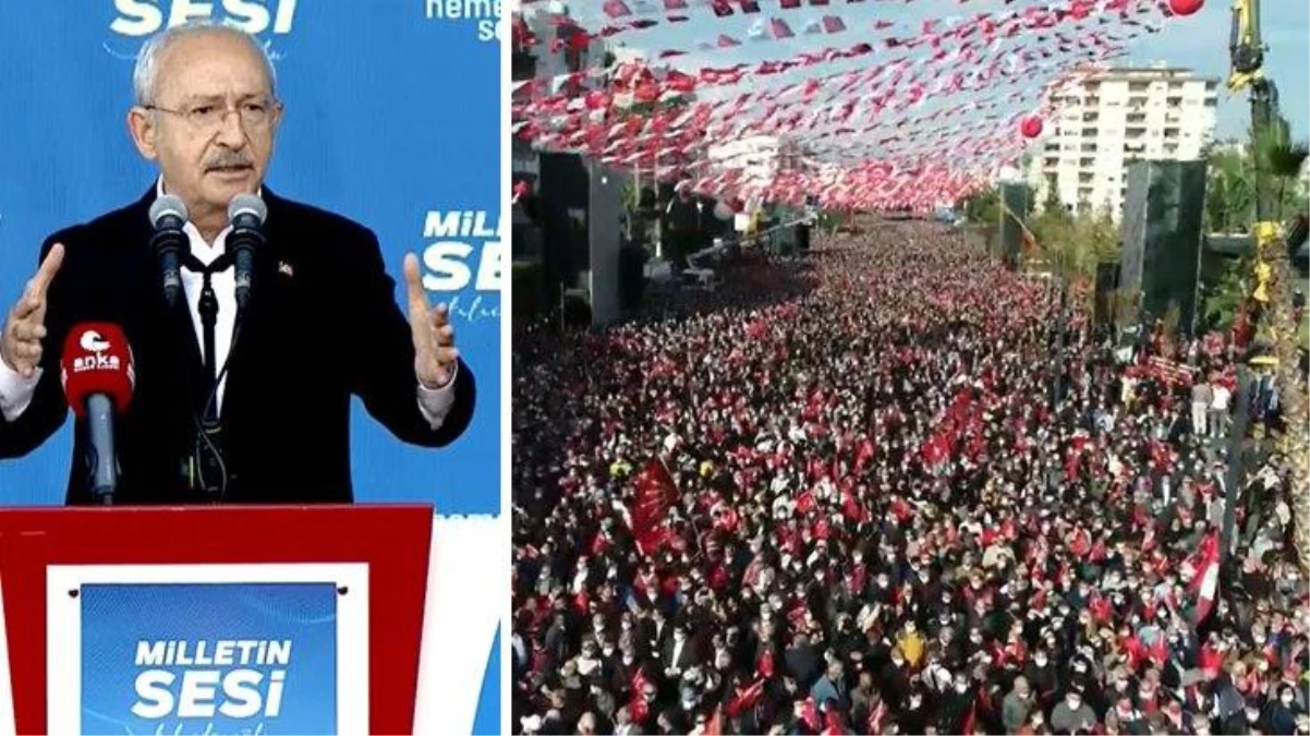 Mersin&#39;de gövde gösterisi! Kılıçdaroğlu alanı tıka basa dolduran kalabalığa seslendi