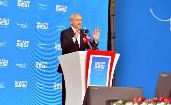 CHP Genel Başkanı Kemal Kılıçdaroğlu, partisinin 'Milletin Sesi' mitingleri kapsamında Mersin Mitingine katıldı