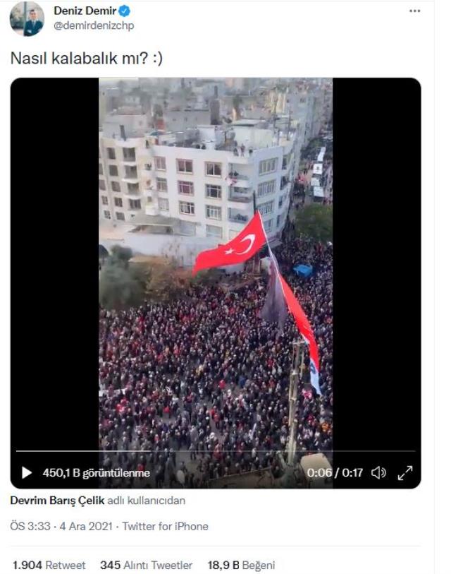 Mersin'deki CHP mitingine kaç kişi katıldığı tartışmalarına son verecek görüntü