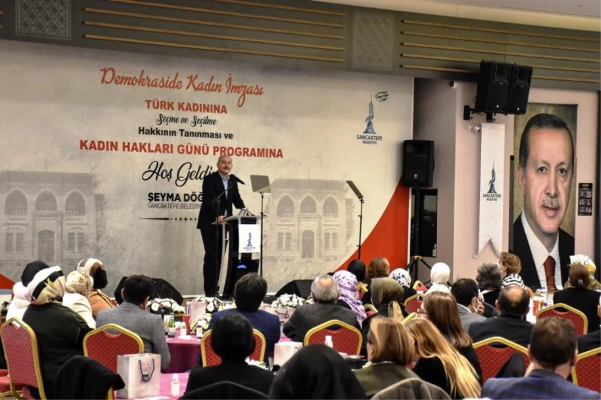 İçişleri Bakanı Soylu, Sancaktepe'de Kadın Hakları Günü programında konuşma yaptı