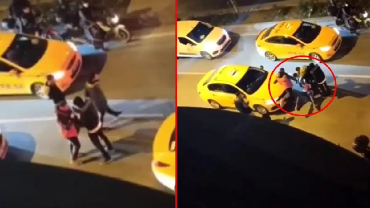 Esenyurt'ta taksiciler Afrikalı bir yolcuyu yerde dakikalarca tekmeledi! O anlar kameraya saniye saniye yansıdı