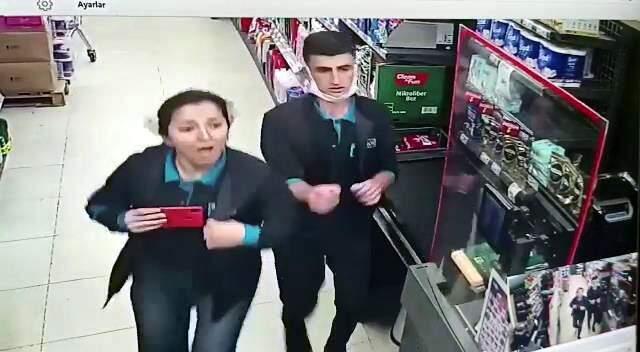 Markette soygun girişimi! Kadın kasiyerin yaşadığı korku dolu anlar saniye saniye kamerada