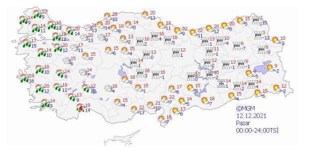 Meteoroji'nin 5 günlük hava tahmininde sağanak yağış ve kar uyarısı