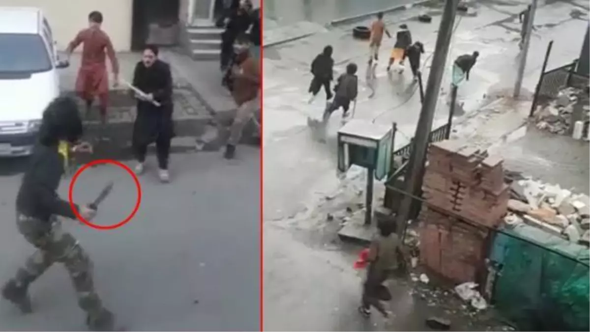 Bu görüntüler Türkiye'den! Pakistan ve Afgan uyruklu iki grup, kasatura ve sopalarla terör estirdi