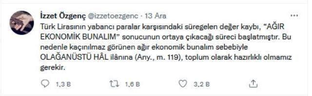 'OHAL'e hazırlıklı olun' diyen Prof. Dr. İzzet Özgenç'ten yeni açıklama: Endişelerimi dile getirdim