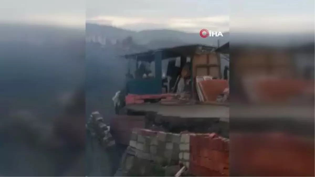 Heyelan böyle geldi...Panik ve korku dolu anlar kamerada
